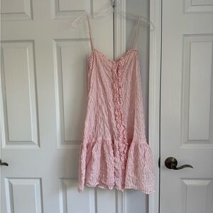 Lisa Marie Fernandez Pink Stripped Midi Dress